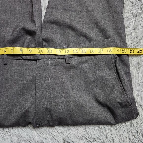 Lands End Pants Mens 37x27  37 Gray Wool Traditional Fit Dress Trousers Classic - Picture 6 of 13